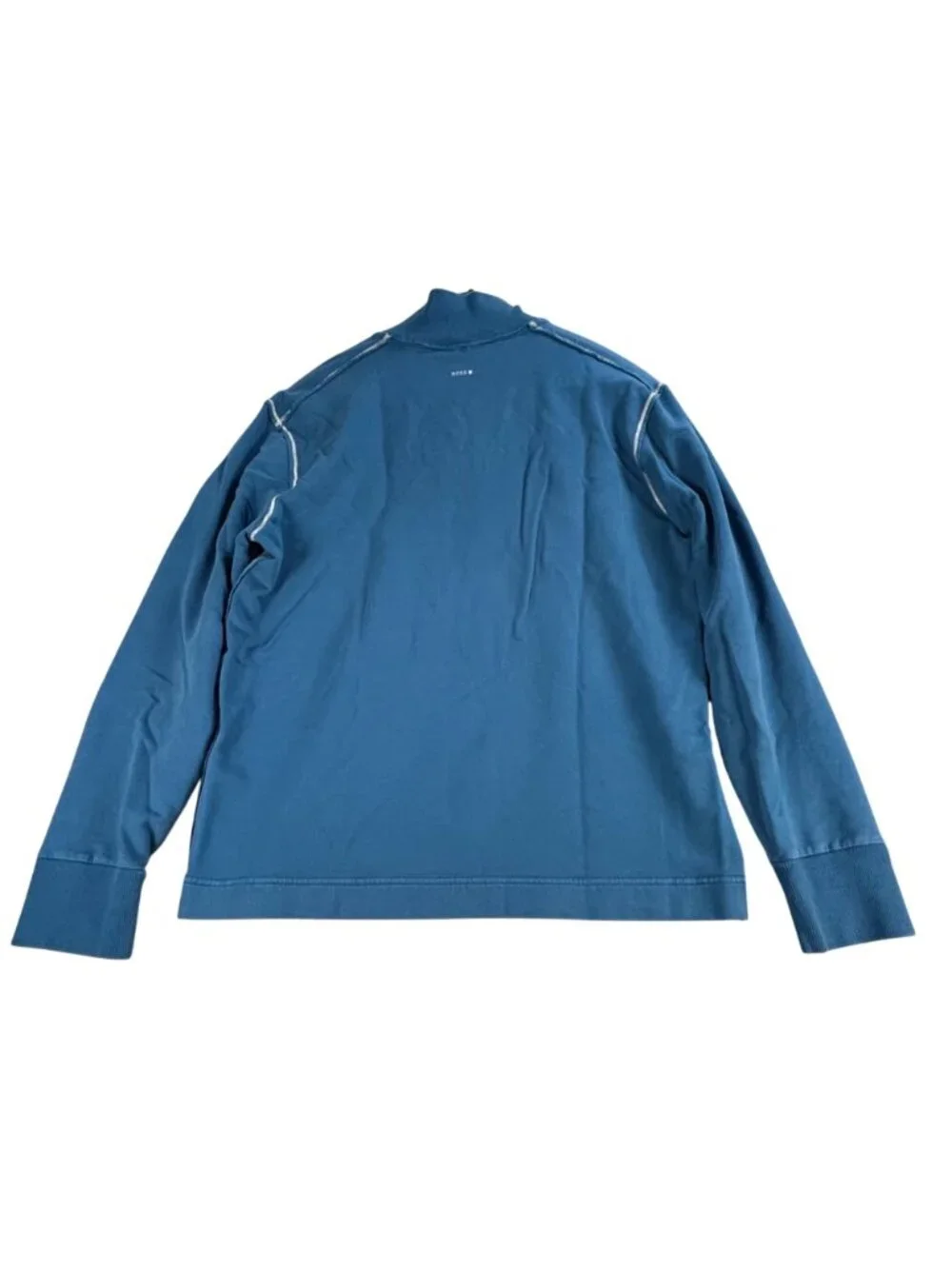 Hugo Boss 1/4 Zip Pullover Mens M Blue Long Sleeve Preppy Casual Contrast Stitch